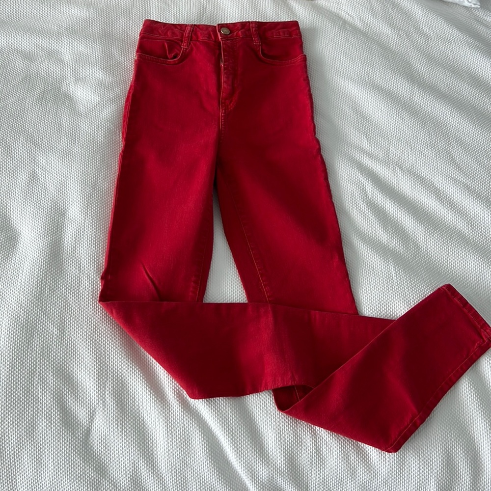 Zara red skinny jeans size US 4